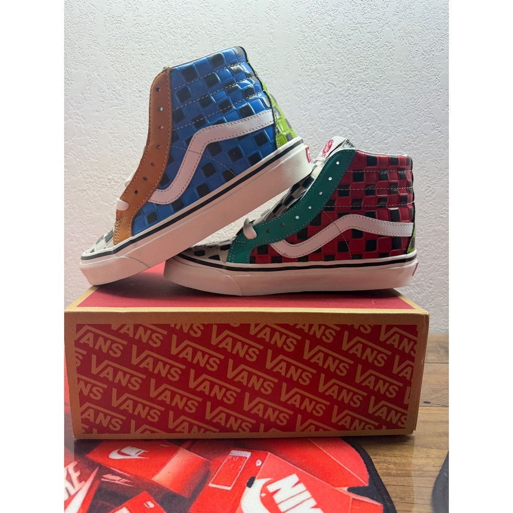 Vans Sk8-Hi Reissue Cap Multi Color Checkerboard High Top Sneakers 7.0W 5.5M - Picture 3 of 8